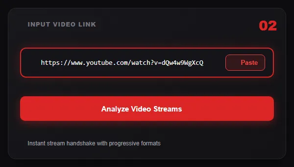 Step 2: Paste YouTube video URL into YTMediaSave input field