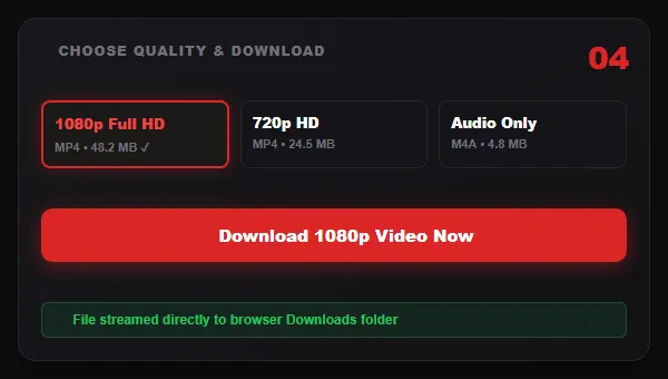 Step 4: Select 1080p Full HD resolution and save video file